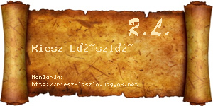 Riesz László névjegykártya